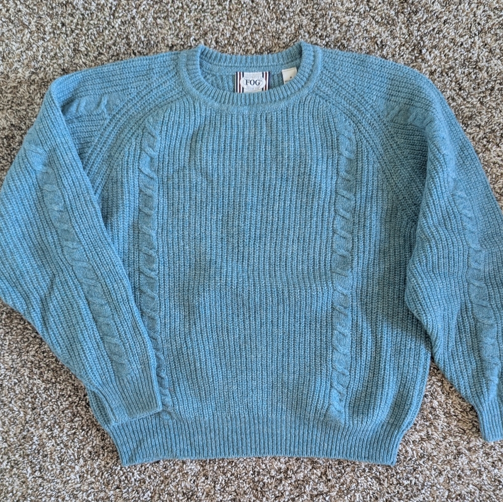 London Fog Light Blue Wool Sweater